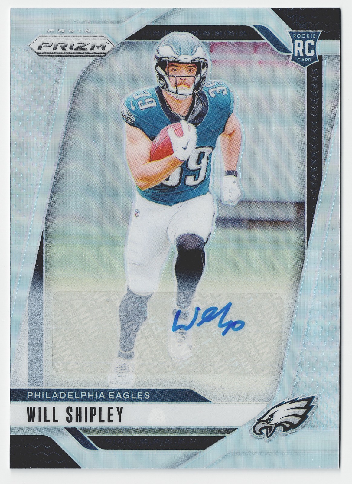 2024 Panini Prizm Will Shipley Rookie Silver Prizm Autograph Eagles #397