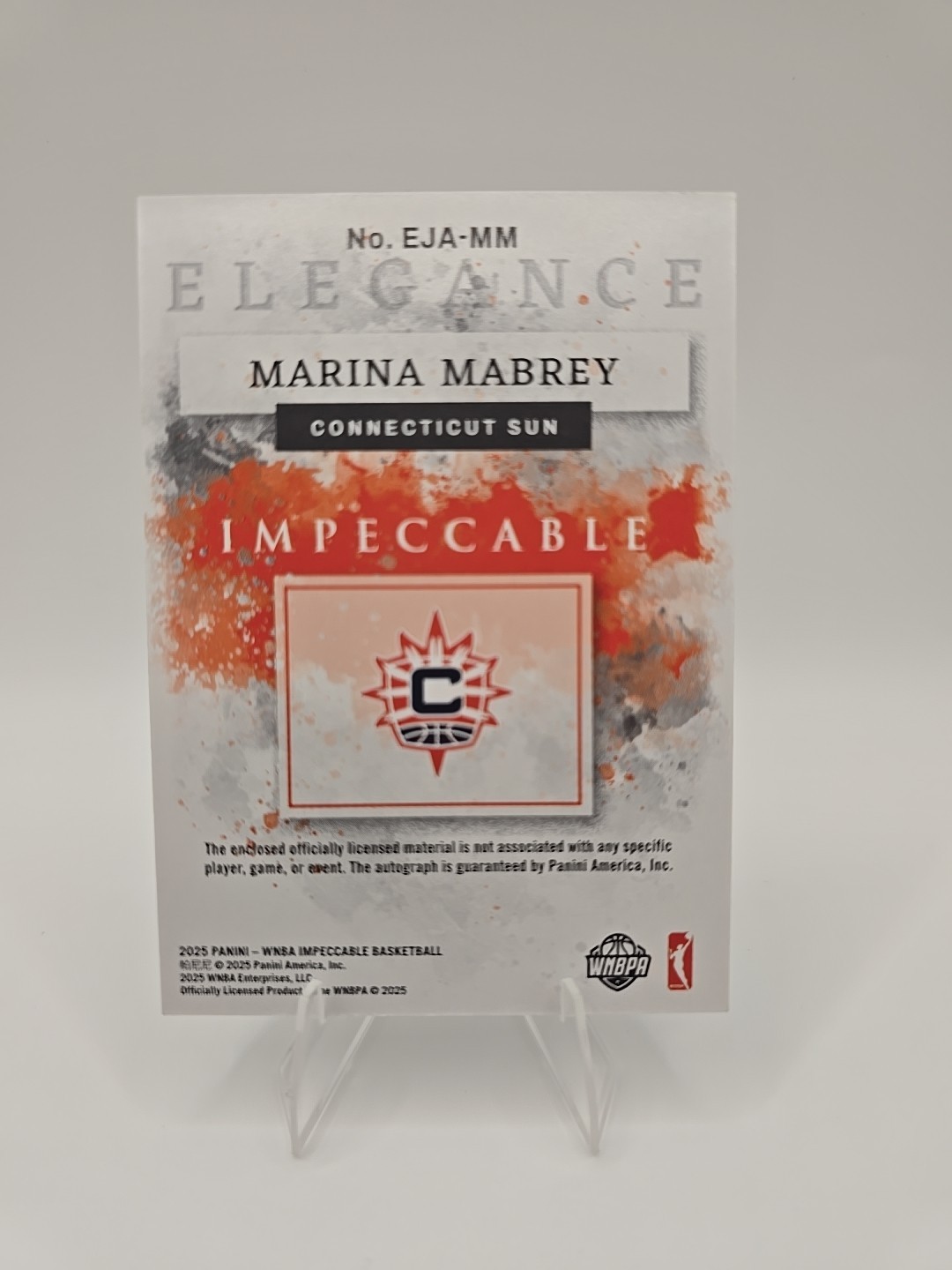 2025 Impeccable WNBA Marina Mabrey Elegance Jersey Auto FOTL 1/7 = eBay 1/1
