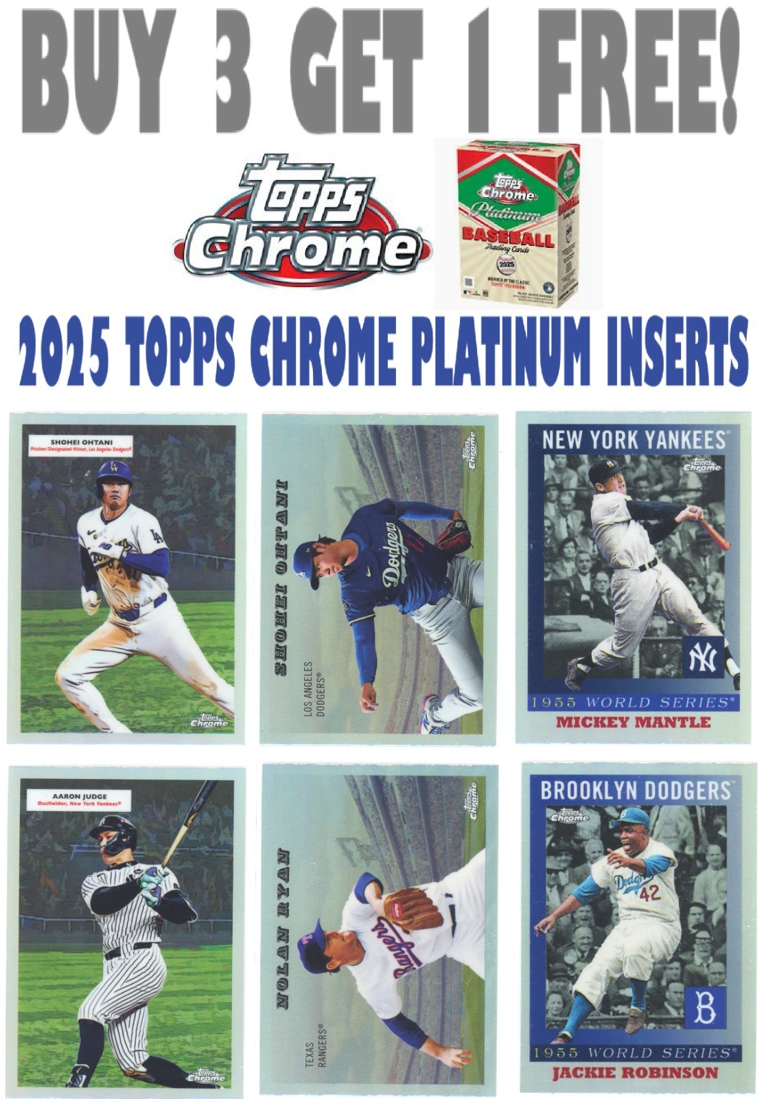 2025 Topps Chrome Platinum Anniversary INSERTS (BUY 3 GET 1 FREE) You Pick