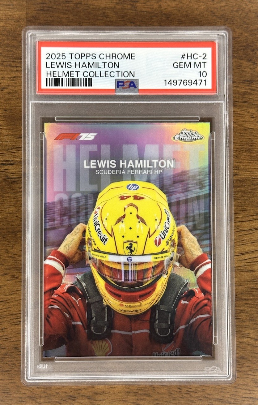 2025 Topps Chrome Lewis Hamilton Helmet Collection PSA 10