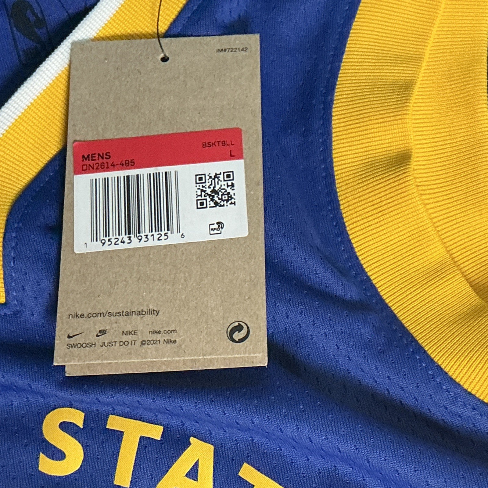 Nike Golden State Jersey Size Large