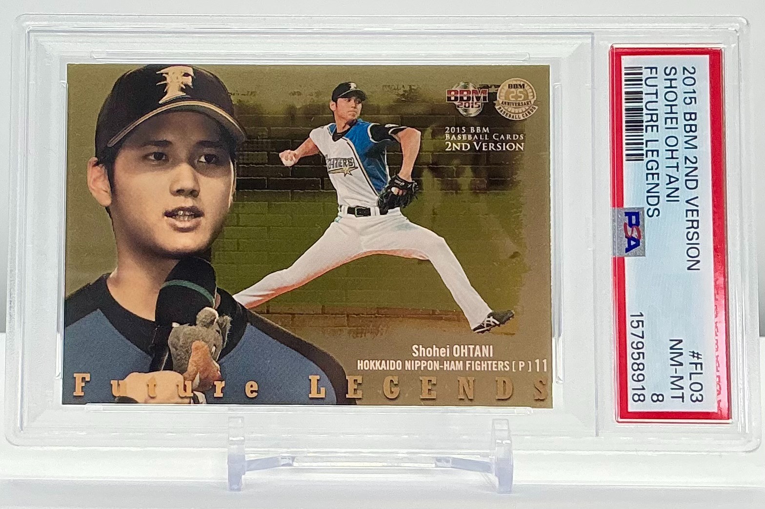 SHOHEI OHTANI 2015BBM 2ND VERSION FUTURE LEGENDS #FL03 PSA8!POP6!(RC)