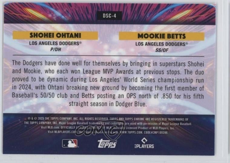 2025 Topps Cosmic Chrome Star Clusters Shohei Ohtani Mookie Betts #DSC-4 1b6v