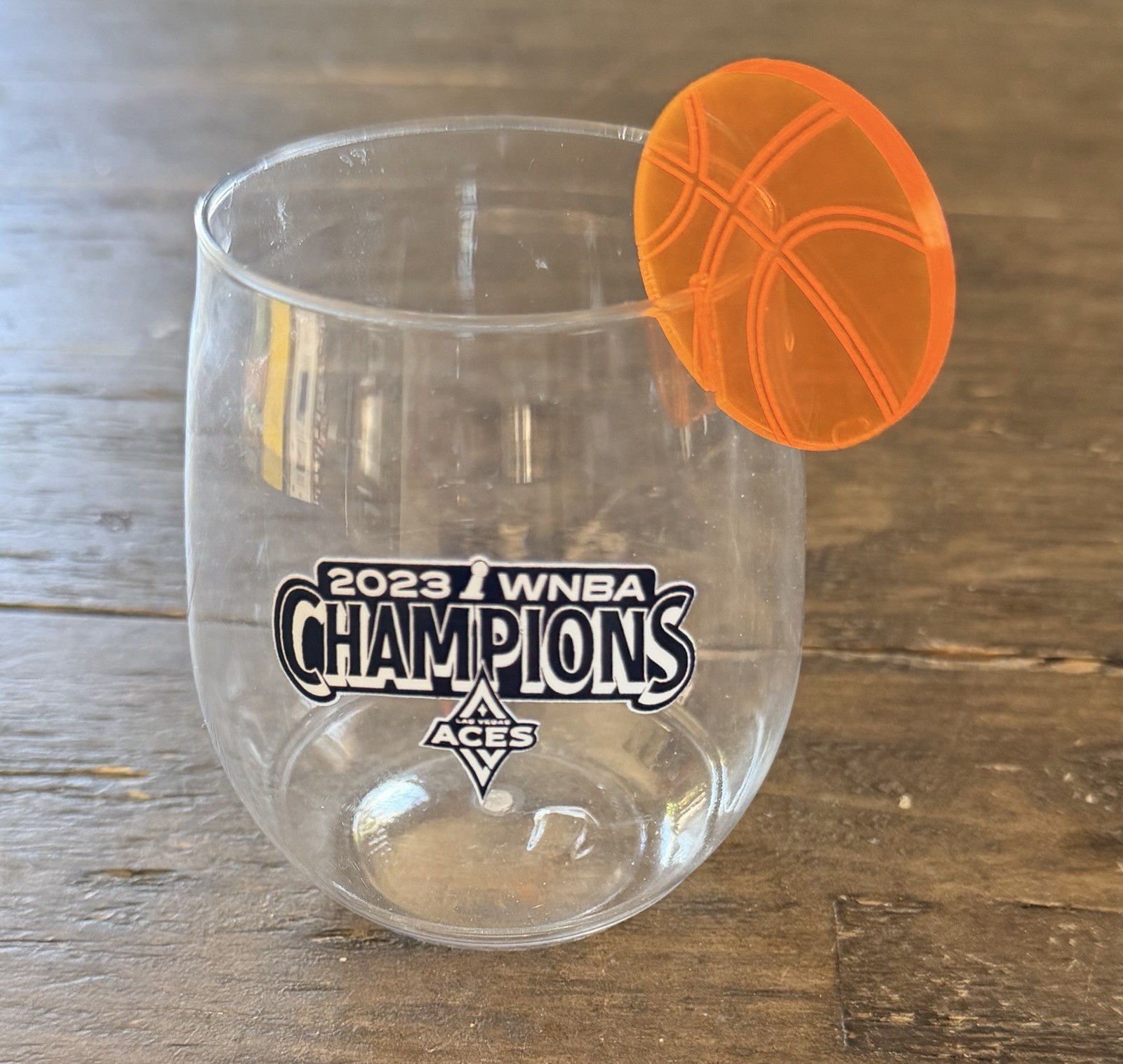 Las Vegas Aces 2023 WNBA Champions 8oz Plastic Cocktail Glass Comes w Basketball