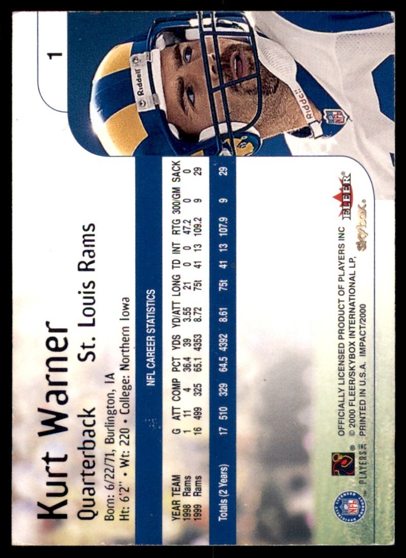 2000 Impact #1 Kurt Warner Rams