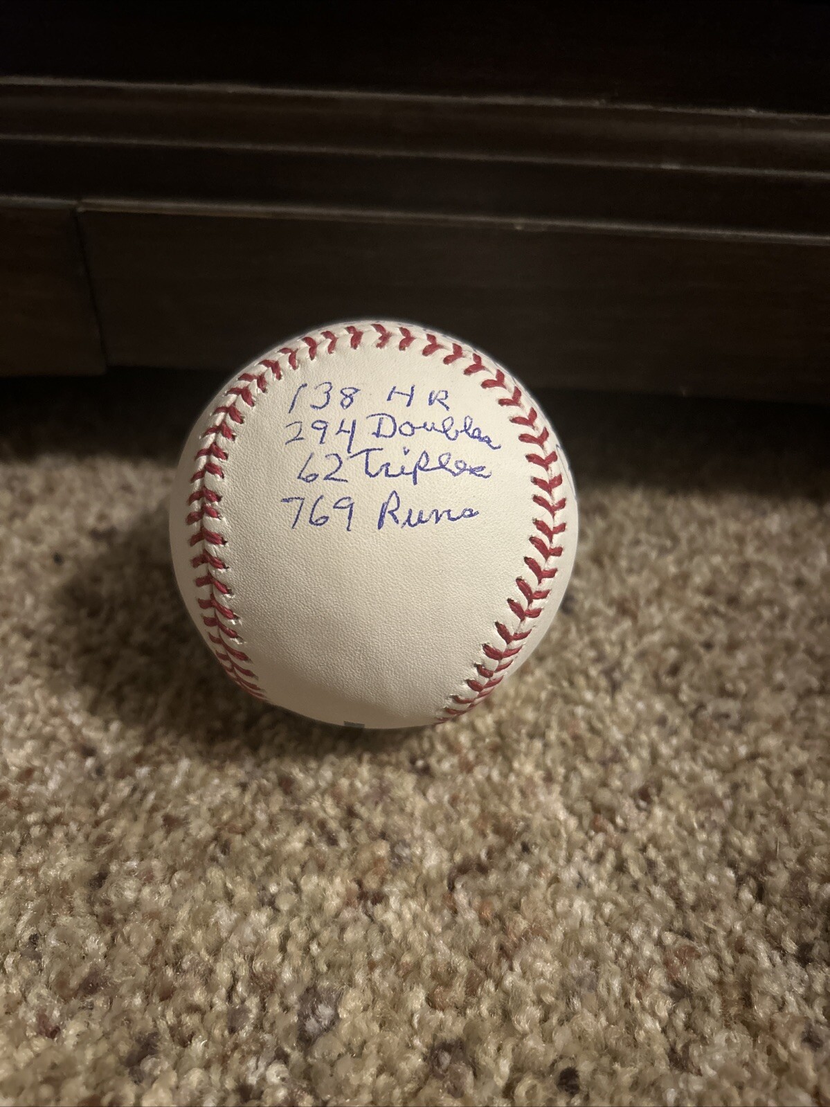 Bill Mazeroski AUTOGRAPHED Career Stats Ball (Multiple Inscriptions)