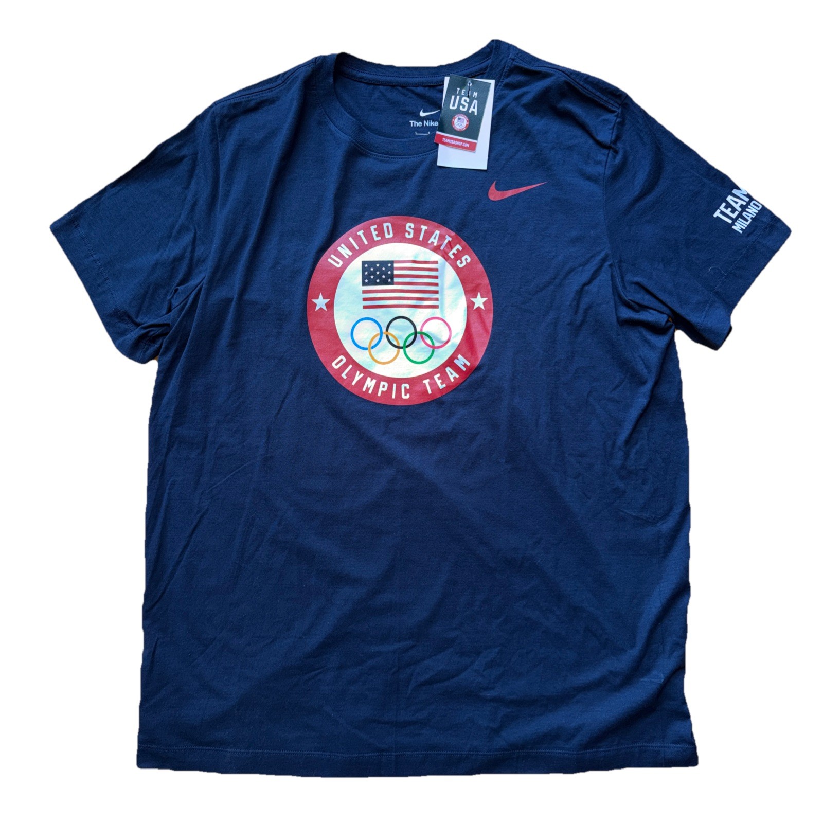Nike United States Winter Olympics Team Men’s Dri-FIT T-Shirt Navy Blue New