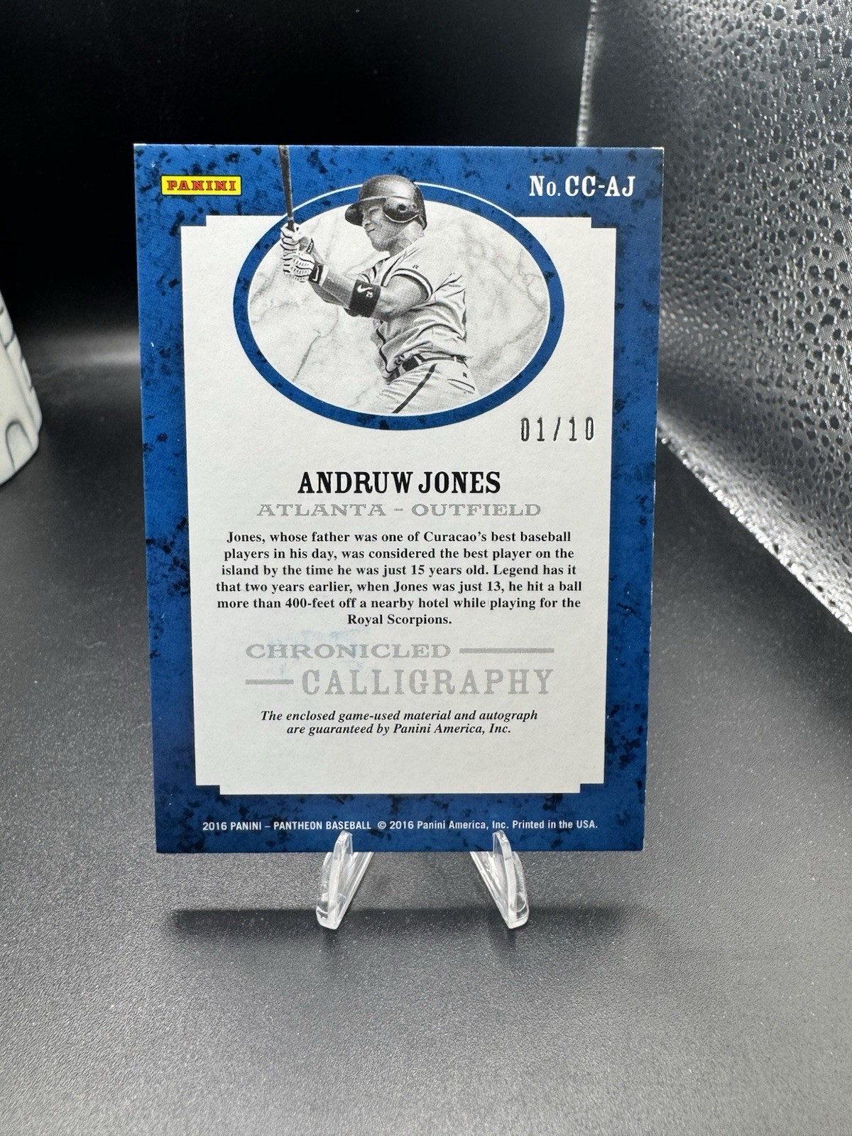 2016 Panini Pantheon Chronicled Calligraphy /10 Andruw Jones #CC-AJ Auto