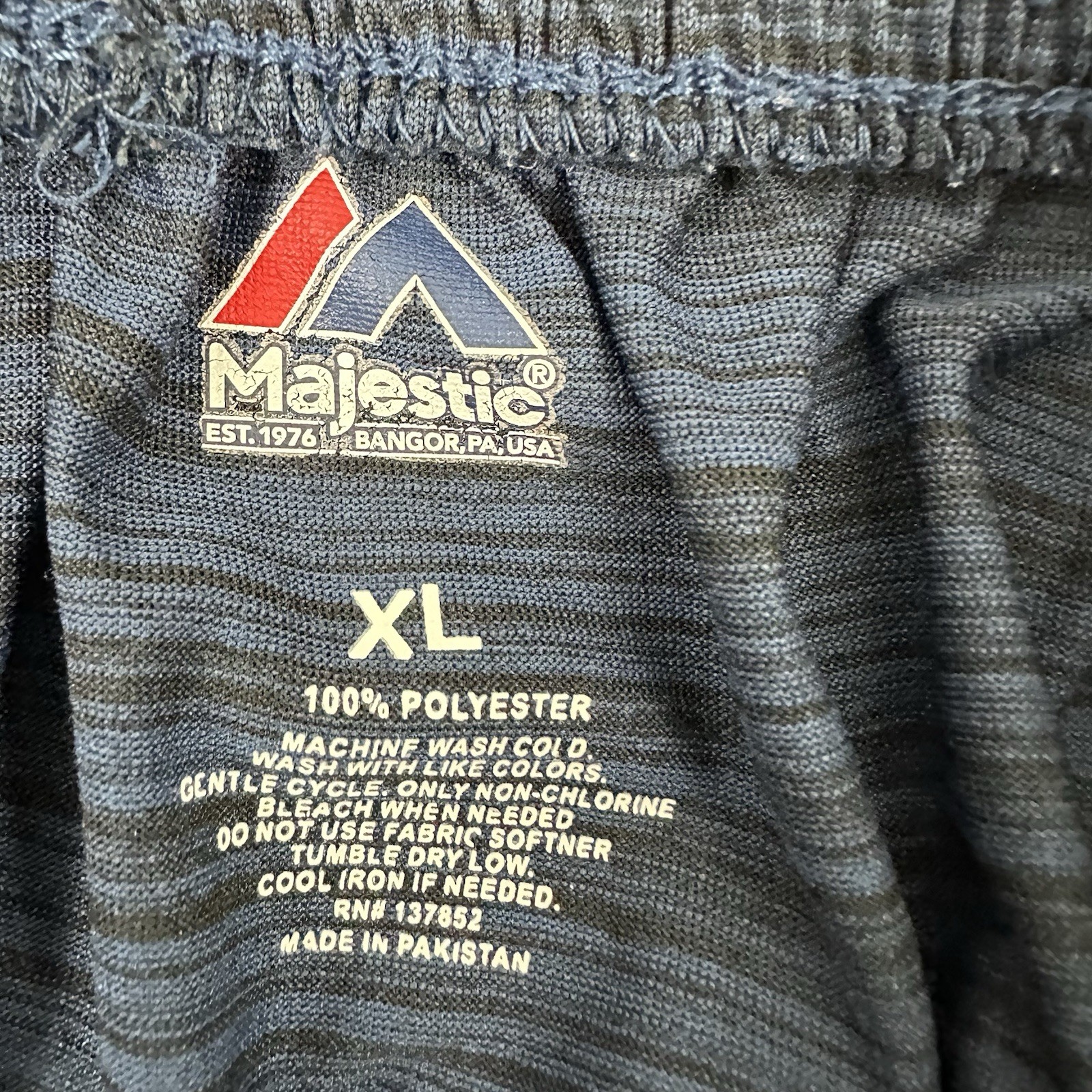Milwaukee Brewers Shorts Men Extra Large Blue Solid Majestic MLB Drawstring XL