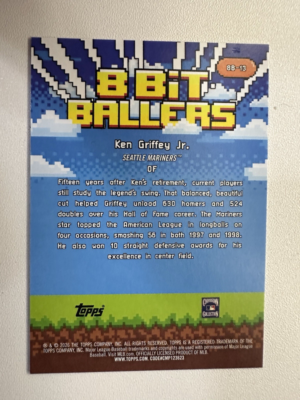 🔥💥Topps 2026 8-Bit Ballers Insert Ken Griffey Jr. #8B-13 Seattle Mariners🔥💥