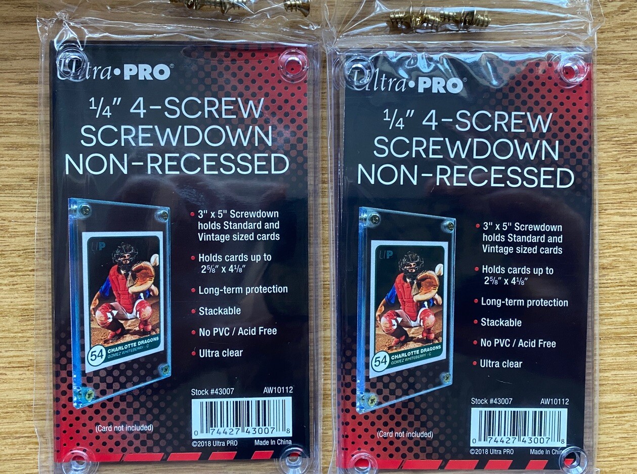 2x NEW Ultra PRO 1/4″ Screwdown Non-Recessed Standard Trading Card Holder 43007