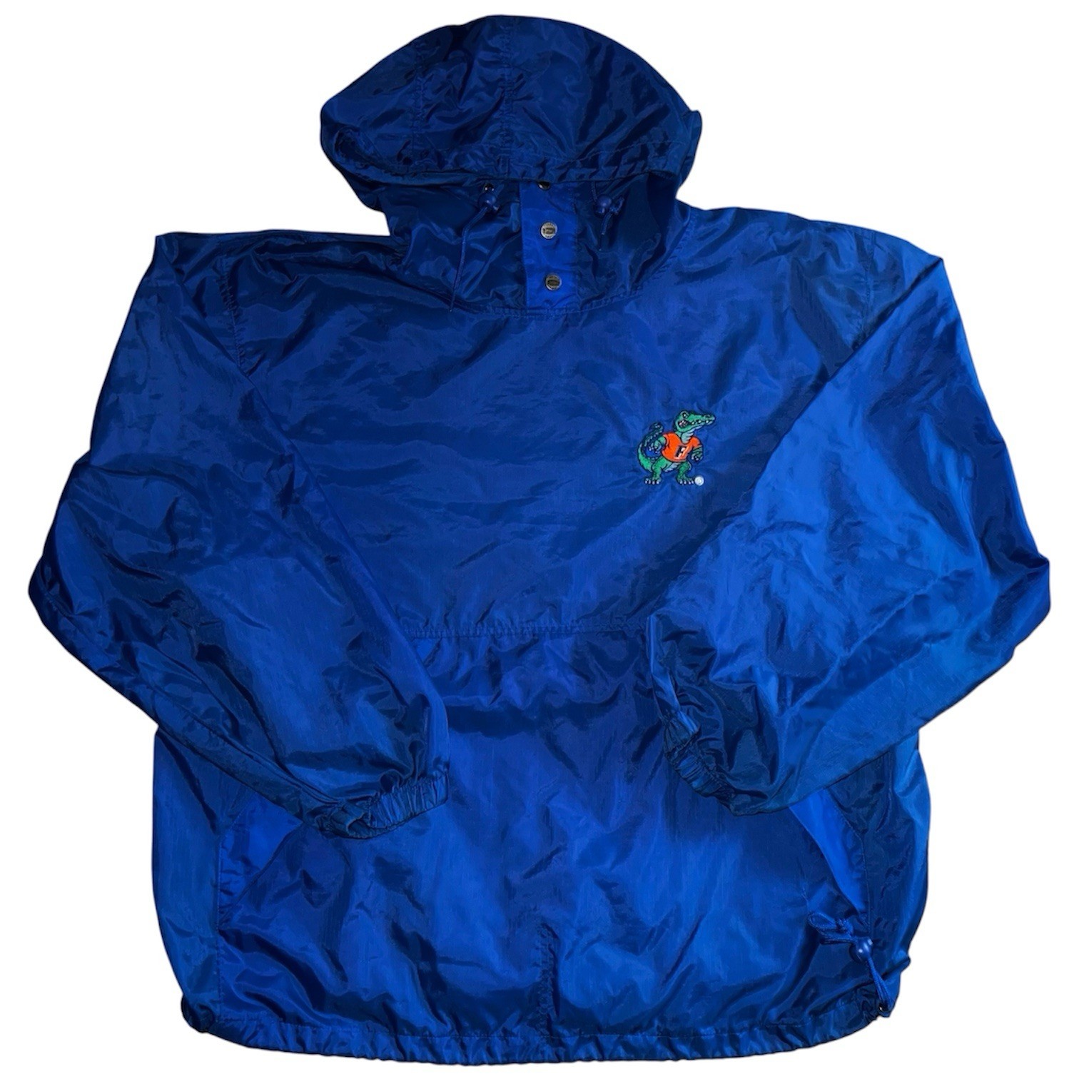 Vtg 90s NCAA Florida Gators Blue Nylon Anorak Pullover XL
