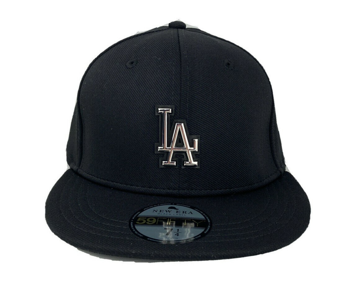 LA-Dodger Black Label Collection hat Glossed Badge New Era 59Fifty fitted cap