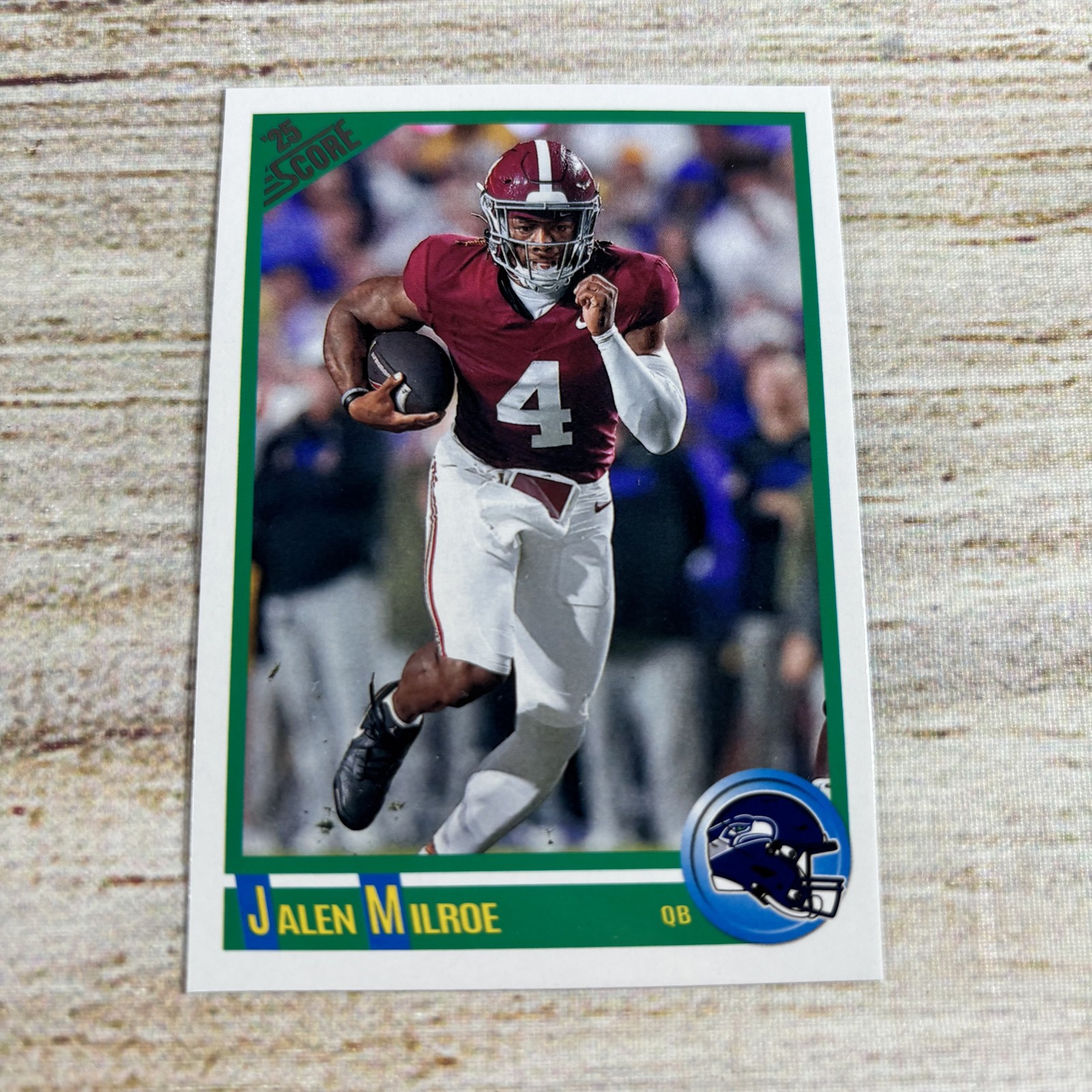 2025 Score Jalen Milroe Rookie Card RC QB Alabama Seahawks #7
