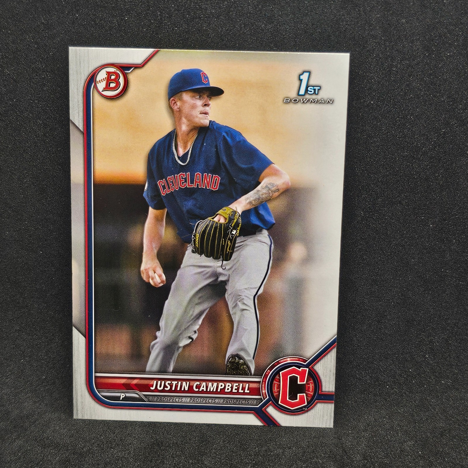 2022 1st Bowman Draft Paper Base #BD-113 Justin Campbell – Cleveland Guardians