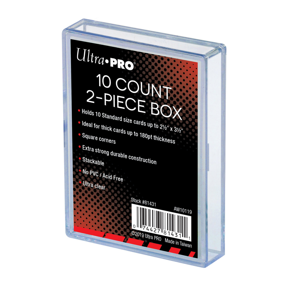 (2 Boxes) Ultra Pro 2 Piece Plastic Card Storage Box (10 Ct Size) Slider Box