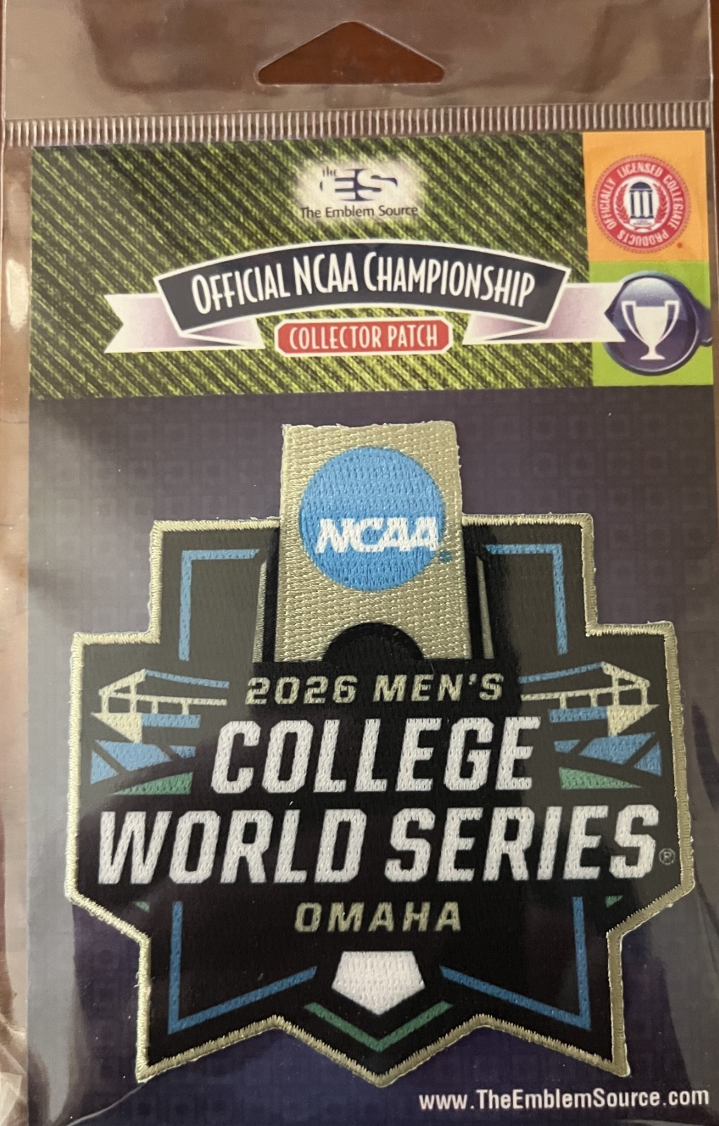 2026 NCAA MENS COLLEGE BASEBALL WORLD SERIES JERSEY PATCH CWS OMAHA SHIPS NOW!
