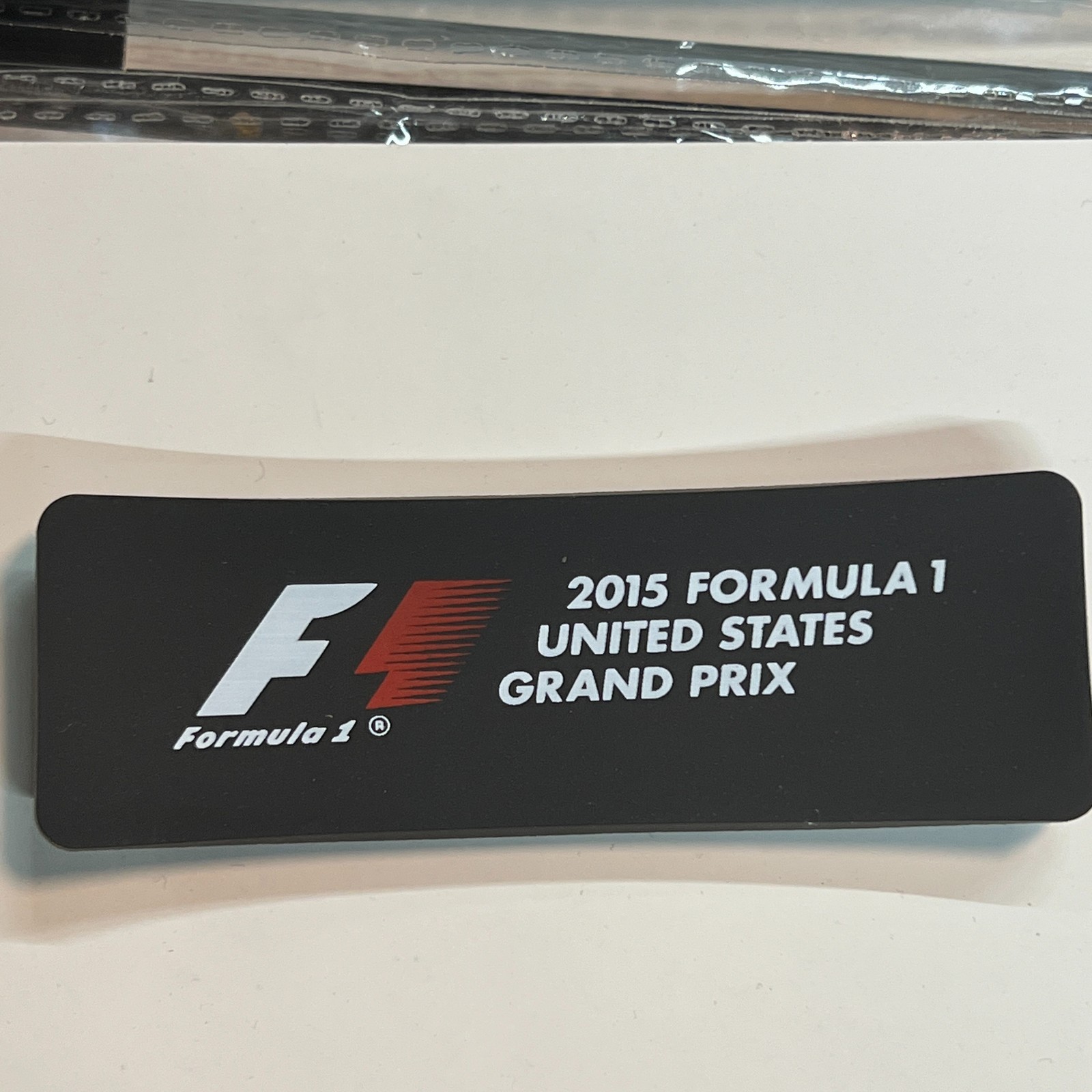 Formula 1 Logo Magnet 2015 United States Grand Prix Black Rectangular LOT 3
