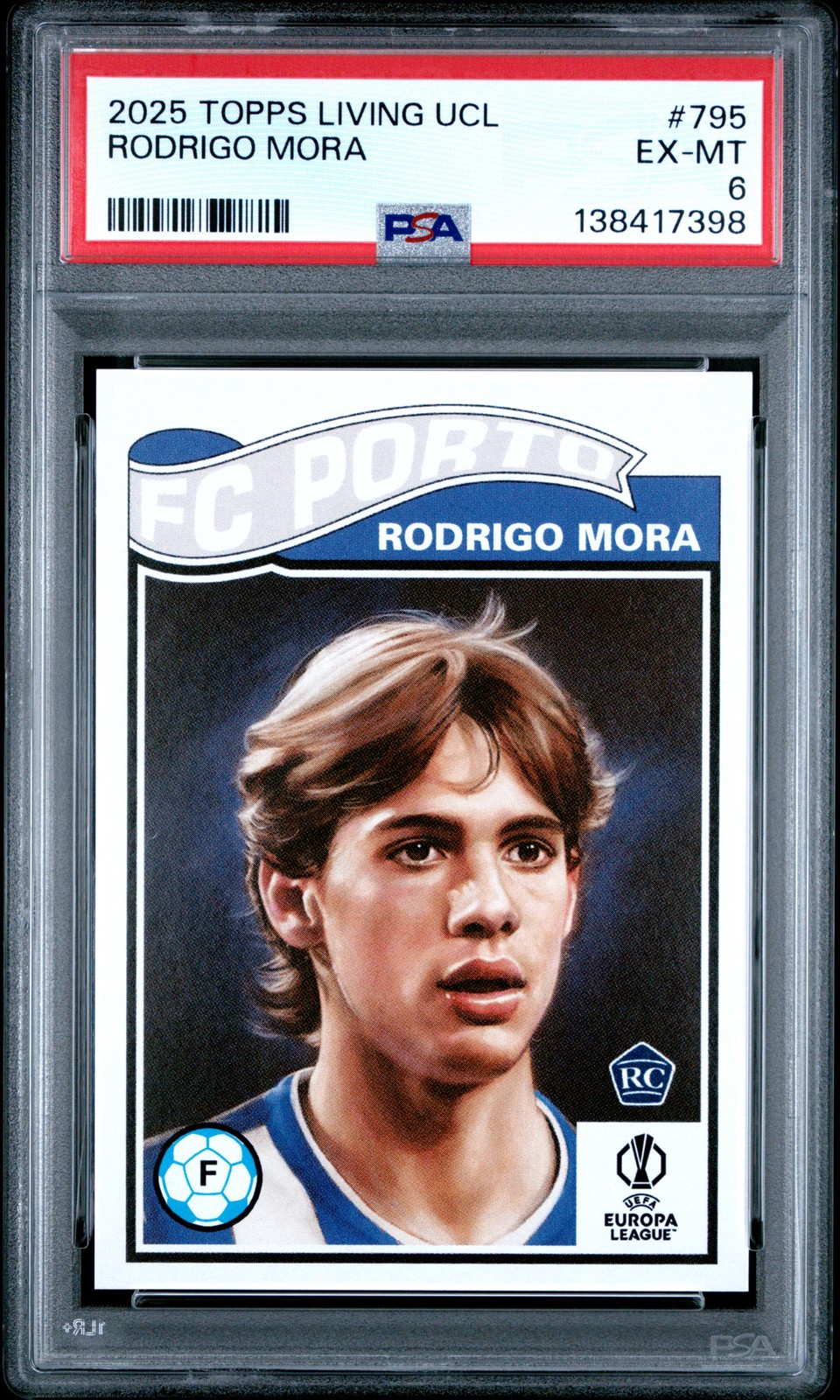 2025 TOPPS LIVING CHAMPIONS LEAGUE #795 RODRIGO MORA ROOKIE RC PSA 6