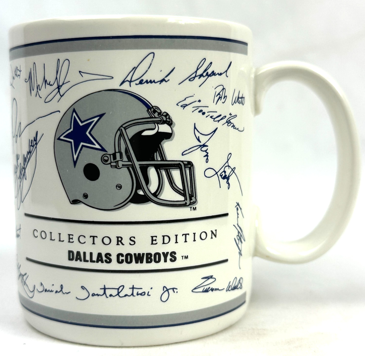 1990 Dallas Cowboys Collectors Edition NFL Helmet Signature Coffee Mug Player Se