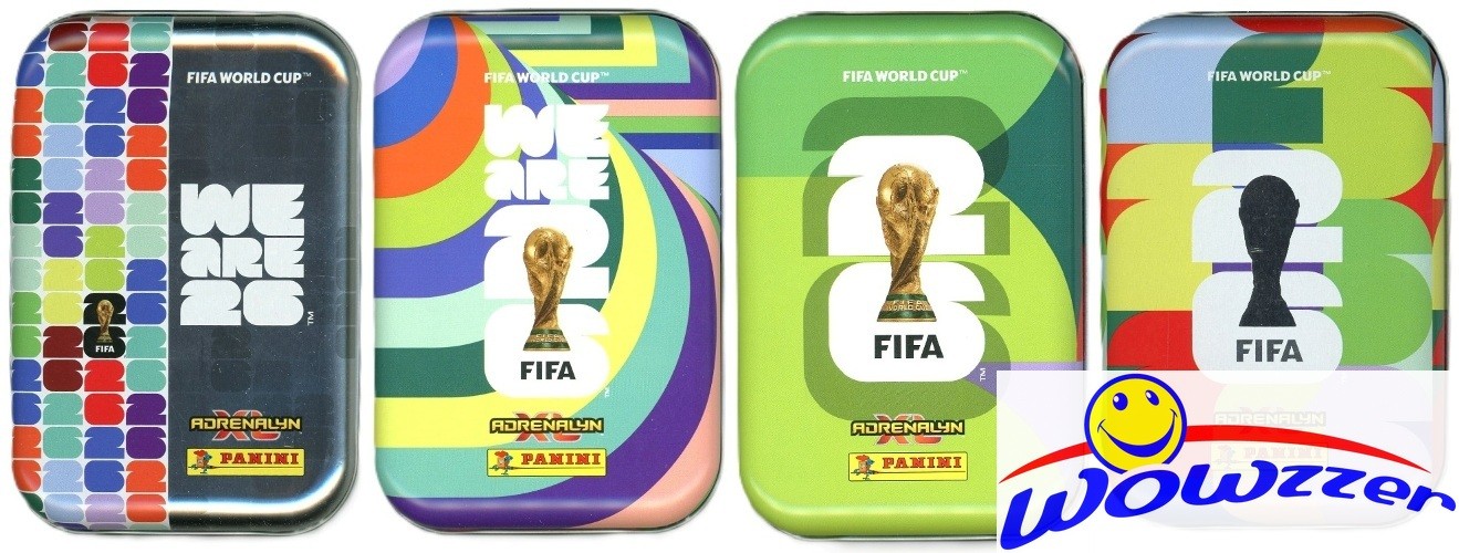 2026 Panini Adrenalyn XL WORLD CUP Soccer EMPTY Collector Tins 4 Piece Set!
