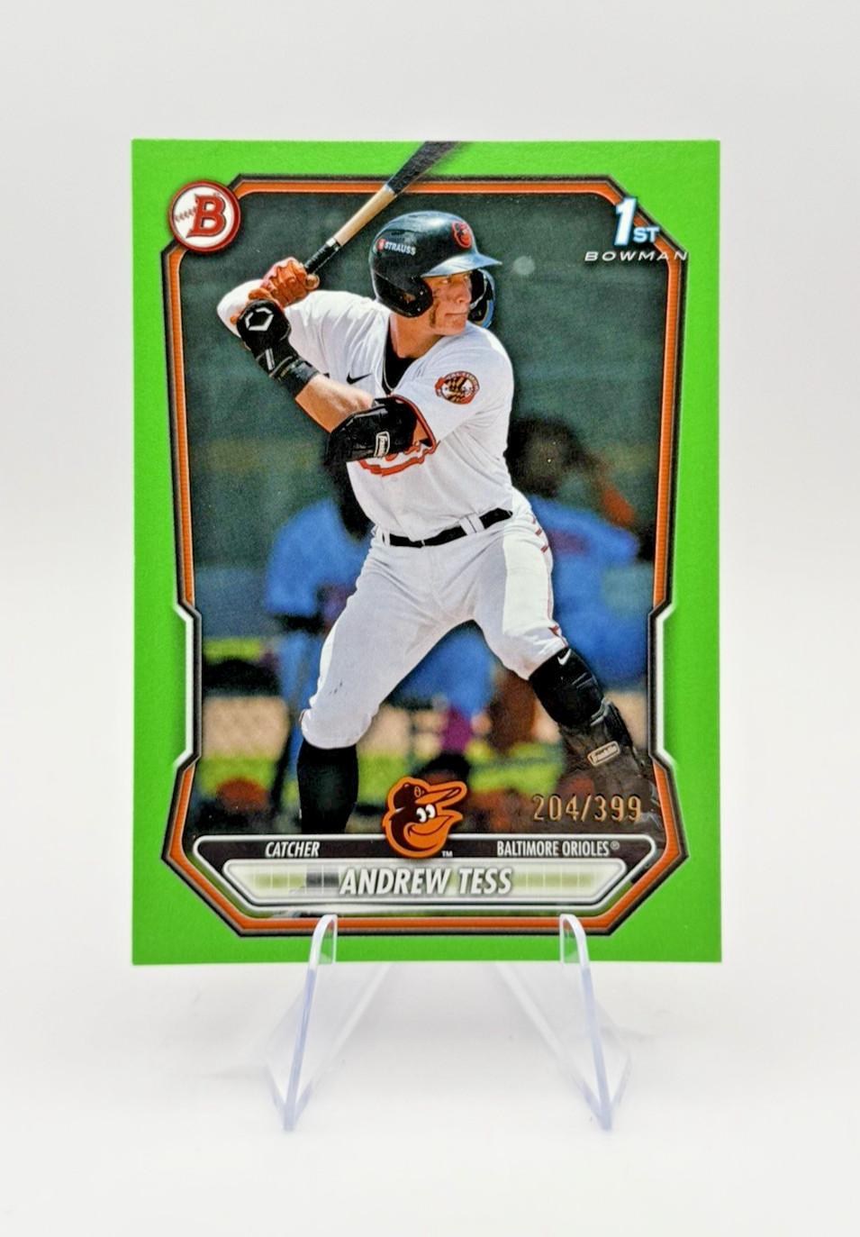 ANDREW TESS 2026 BOWMAN 1ST NEON GREEN BORDER 204/399 #BP-90 ORIOLES