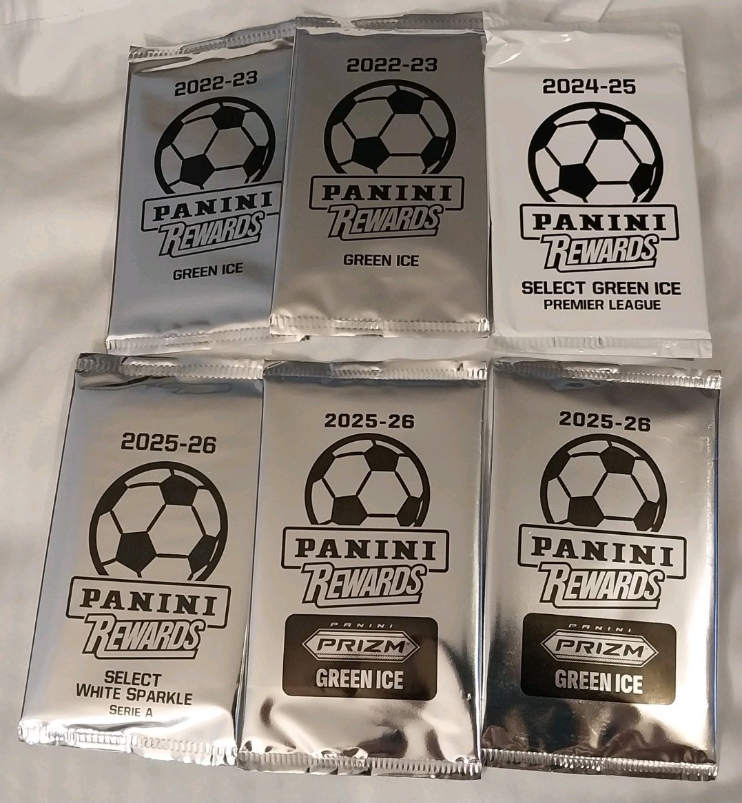 🔥 Lot of 6 Panini Rewards Select + Prizm White Sparkle Green Ice Sealed Packs🔥