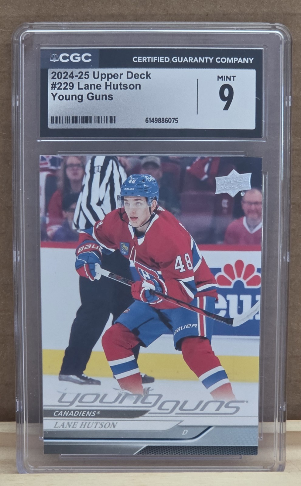 2024-25 Upper Deck Series 1 Young Guns Lane Hutson #229 RC CGC 9 not PSA