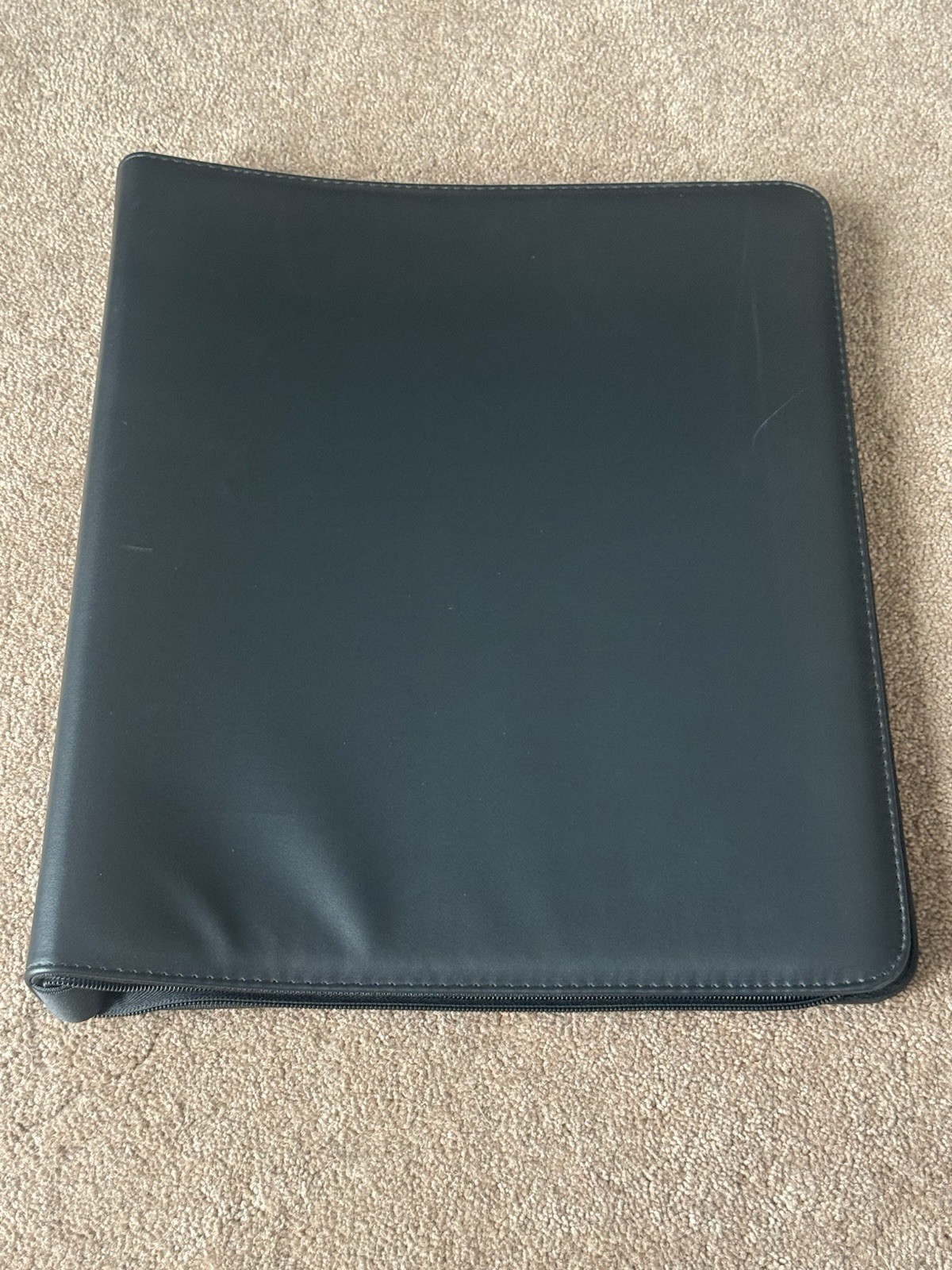 Black Zippered Trading Card Binder 3-Ring w/ 9-Pocket Pages Card Storage