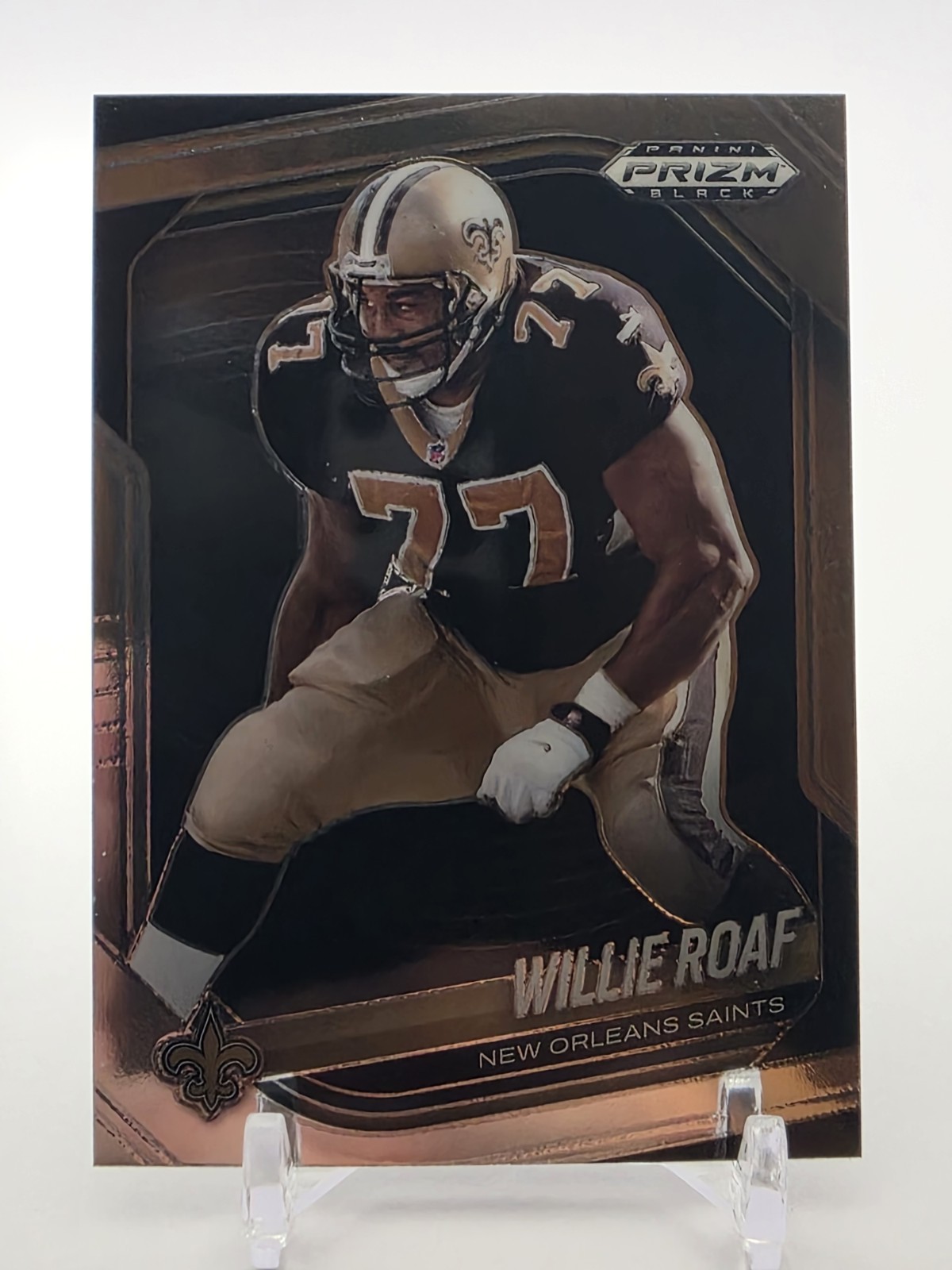 2025 Panini Prizm Black – Willie Roaf #96 New Orleans Saints Hall of Fame