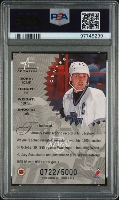 1995 Leaf Limited WAYNE GRETZKY Insert 3 STARS OF THE GAME 722/5000 Tough PSA 8