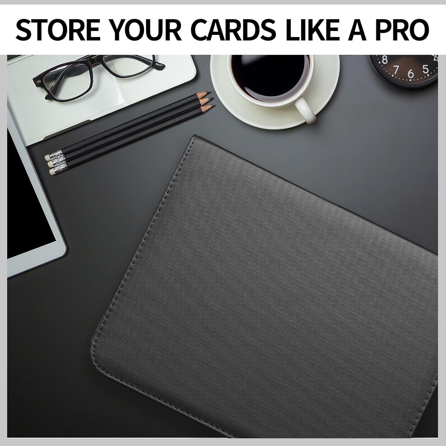 Toploader Binder, Top Loader Card Storage Holds 96 Cards, 4 Pocket Top Loader C