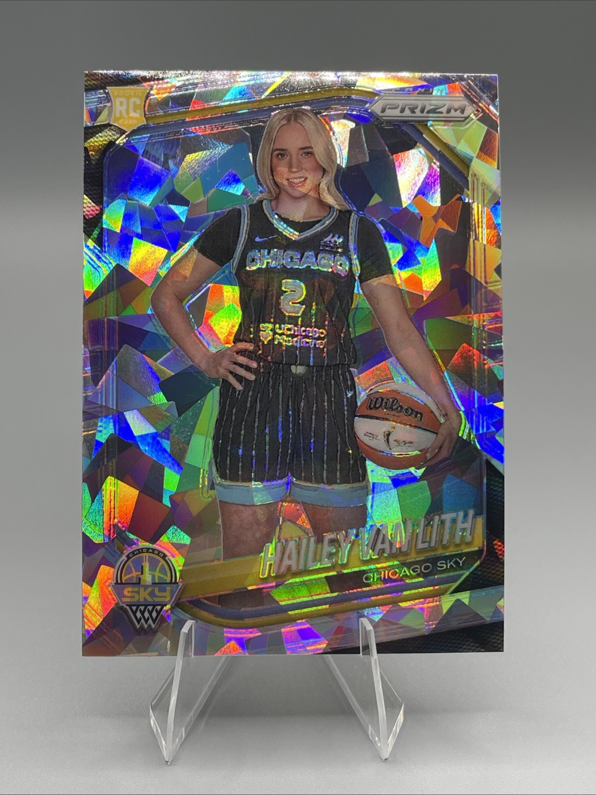 Hailey Van Lith 2025 WNBA Prizm Cracked Ice Rookie Variation #139 (RC) Sky