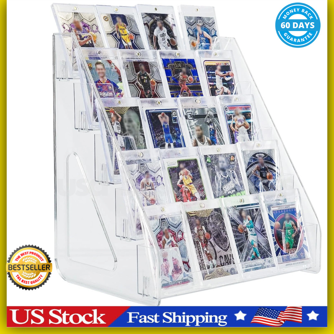 Trading Card Display Stand, 5 Tier Vertical Holder for Baseball Basketball Sport