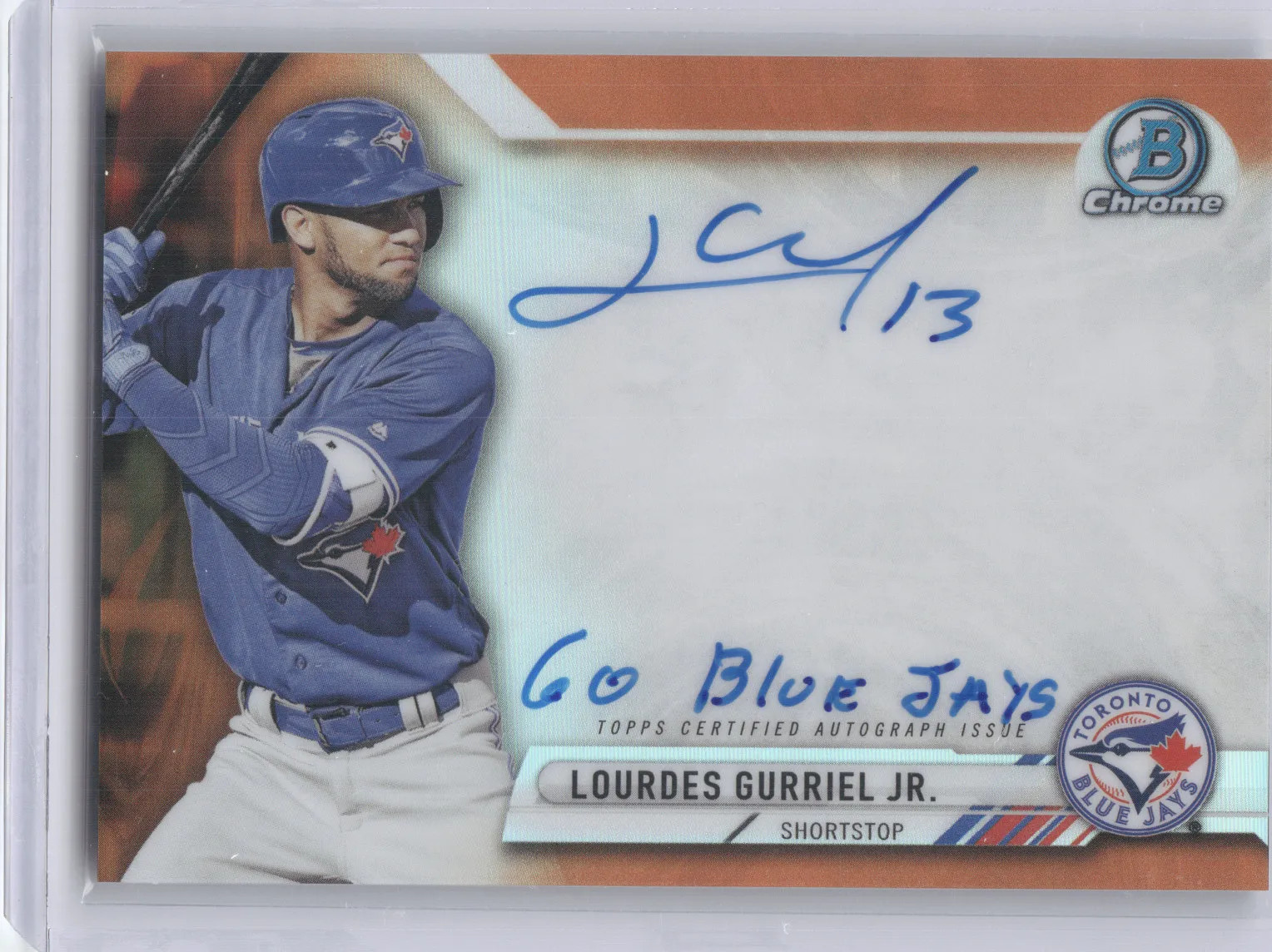 2017 Bowman Chrome Prime Signatures Lourdes Gurriel Jr. #BIA-LG Orange 22/25