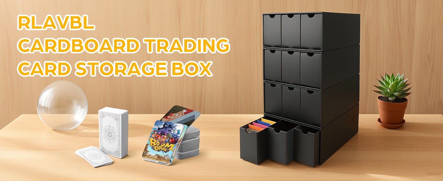 Trading Card Storage Box 12 Drawers Organizer with Dividers for Sports TCG Cards
