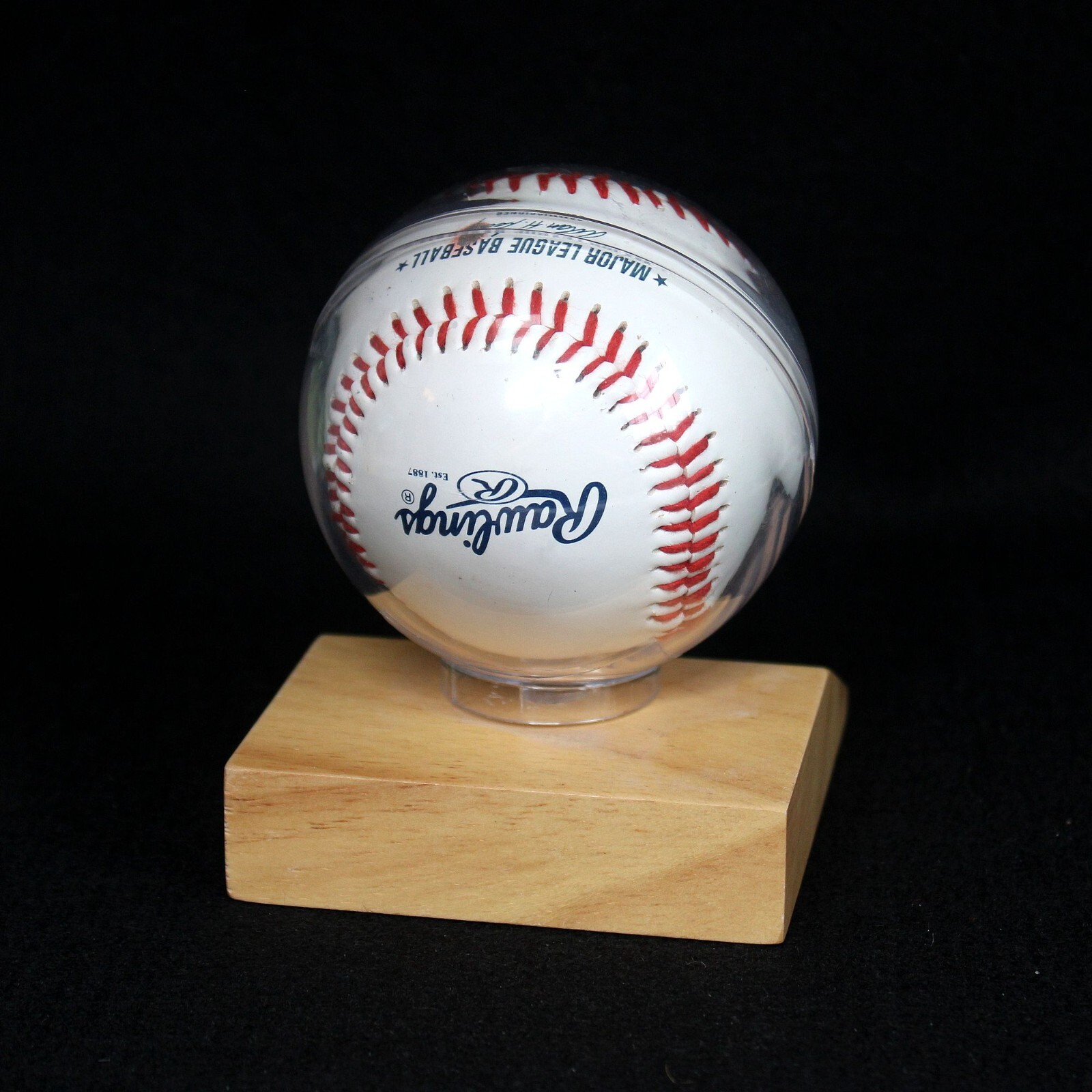 Acrylic Baseball Display Stand with Wooden Base