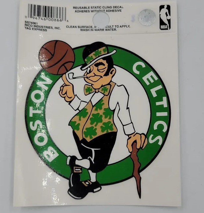 Boston Celtics Rectangular Window Decal 3.5″x3.75.”