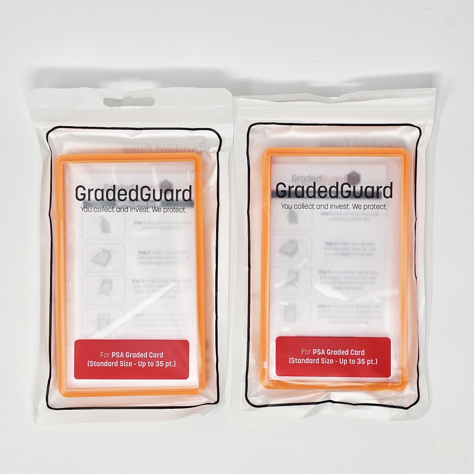 (2) Orange GradedGuard PSA Graded Card Case Guard Protector Stackable