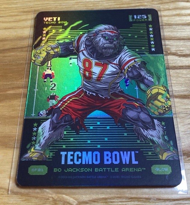 Bo Jackson Battle Arena Tecmo Bowl Yeti Travis Kelce Glow SP Battlefoil