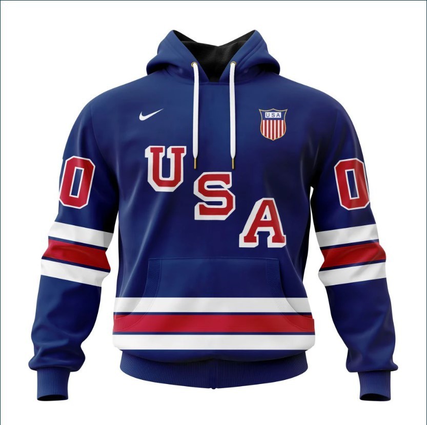 USA Hockey Navy Personalized Hoodie Christmas Gift Full Size