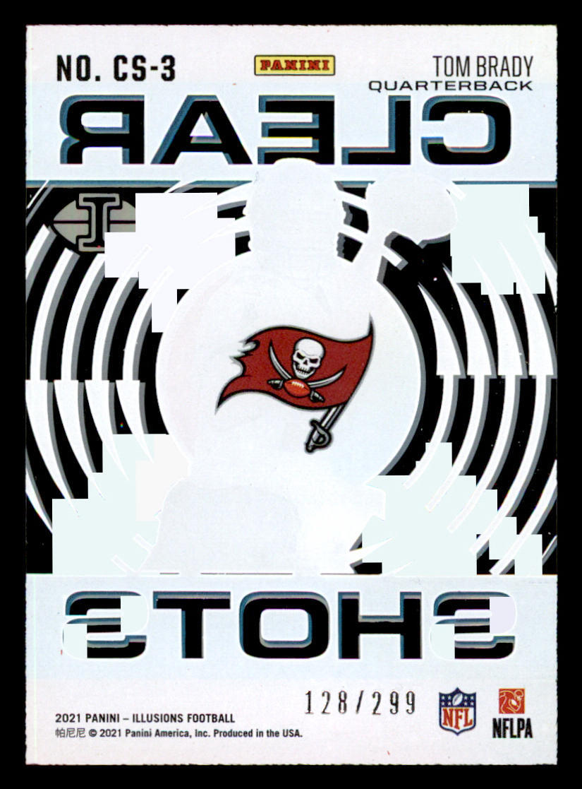2021 Panini Illusions Clear Shots Light Blue #3 Tom Brady /299