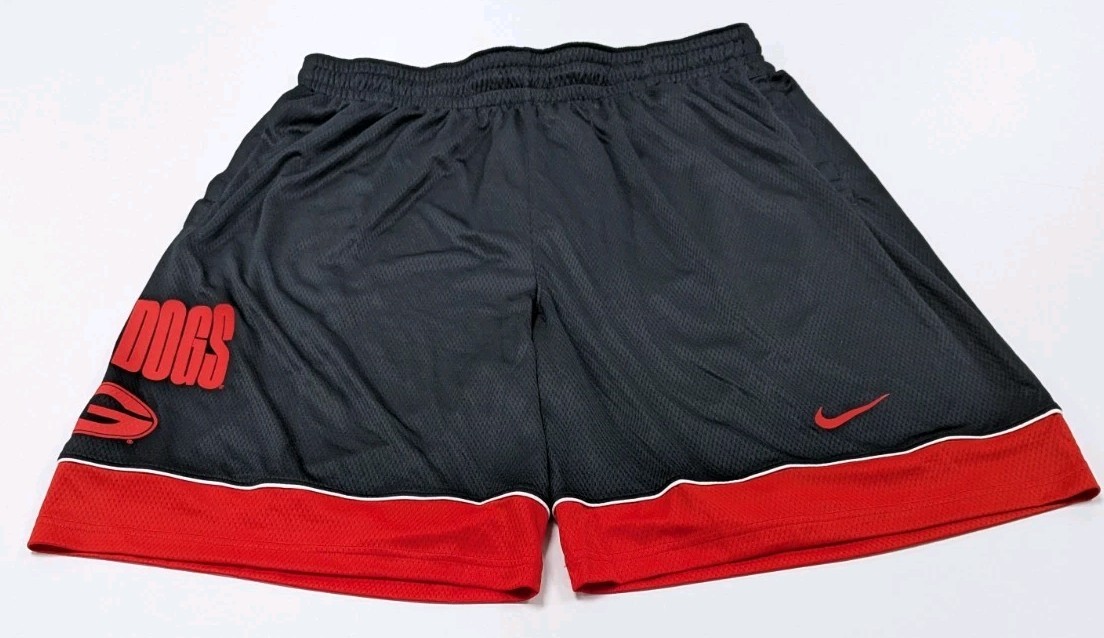 Mens Nike Georgia Bulldogs Dri Fit Shorts Stretch Black/Red Sz XL NWT