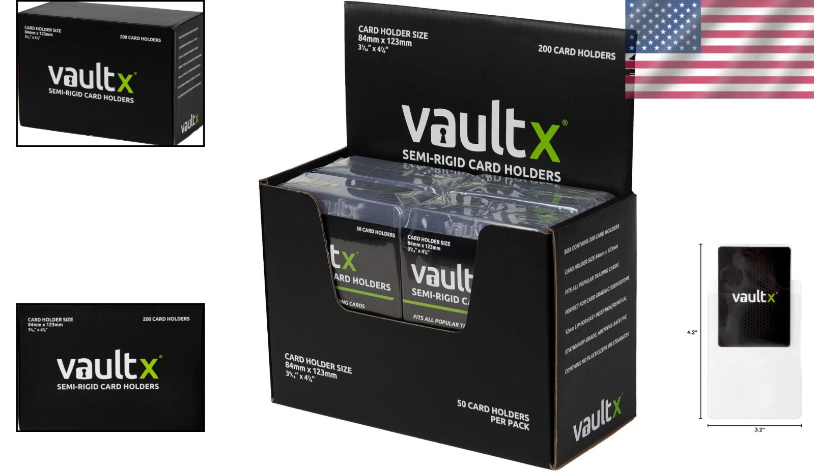 Easy Insert Semi-Rigid Trading Card Holders – 200 Pack for Maximum Preservation