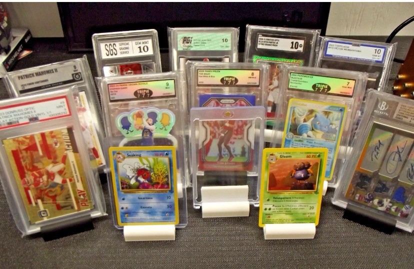 3 PACK 3D Graded Card Stand Holder PSA Display 🔥UNIVERSAL🔥 Top loader & Slabs
