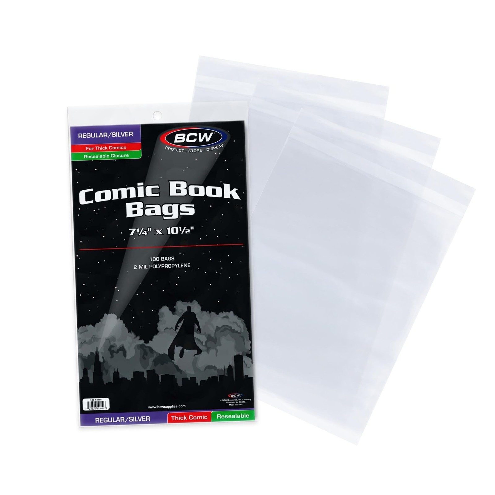 Resealable Thick Silver Age Comic Bags – 100 ct | Archival Quality, Acid-Free…
