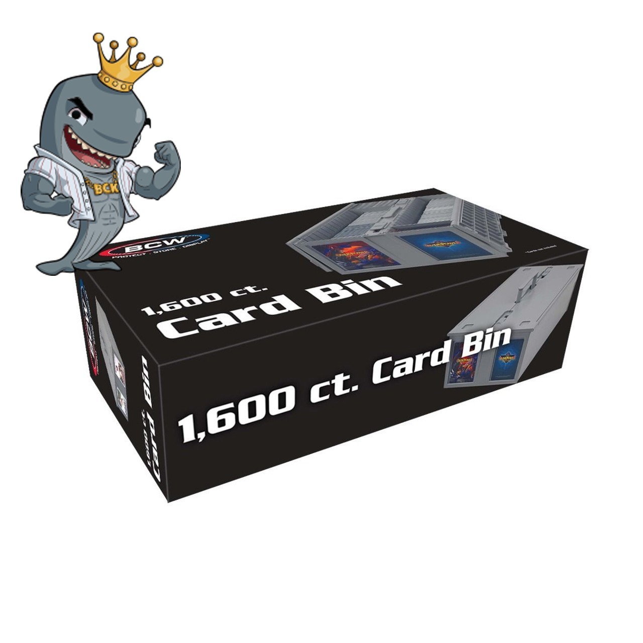 BCW 2-Row 1600Ct Card Bin – Gray Plastic Card Storage Box FREE SHIP