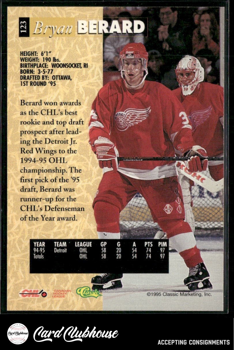 1995 Classic Five Sport Printer’s Proofs #123 Bryan Berard /795