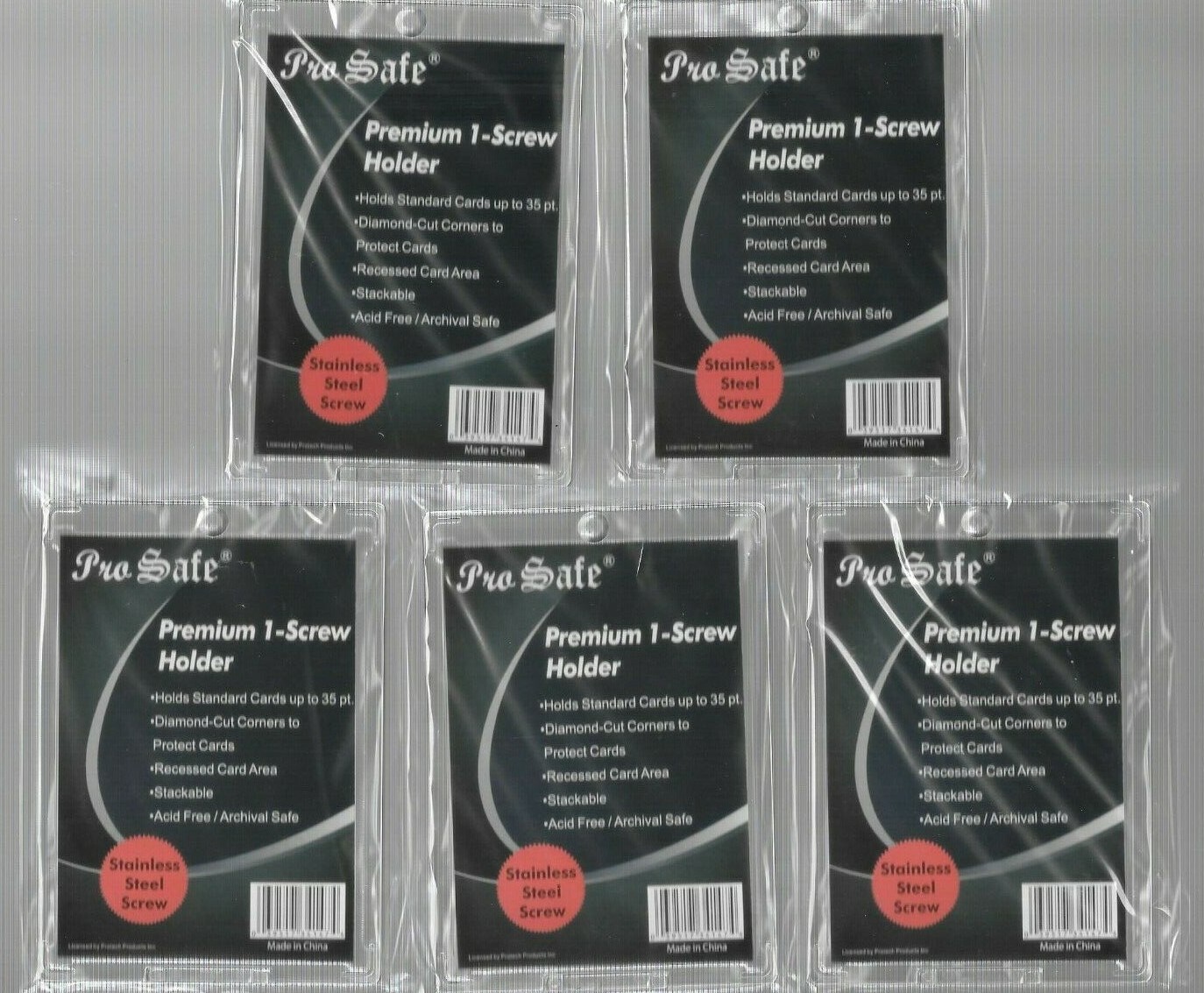 10 PREMIUM ONE SCREW SCREWDOWN REGULAR CARD HOLDERS 1 SCREW ARCHIVAL SAFE