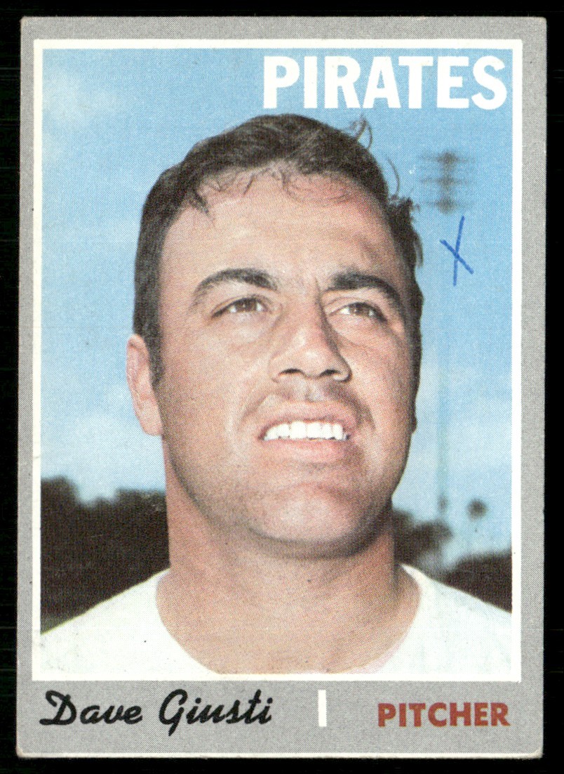 1970 Topps Dave Giusti (Ink On Front) Pittsburgh Pirates #372